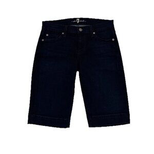 7 For All Mankind Shorts‎ Woman’s Dark Navy Blue Wash medium Size 25